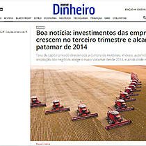 Boa notcia: investimentos das empresas crescem no terceiro trimestre e alcanam patamar de 2014
